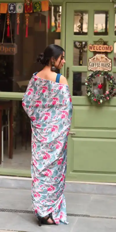 RM104 Ice Blue Color Heavy Devsena Soft Silk Digital Printed Saree Casual, Party Wear, Wedding, Events Etc Delivery Expected.4-6 Working Days 1499/- | Bollywood Sarees, Creative Sarees, Designer Sarees, Embroidered Sarees, Ethnic Saree, Modern Digital sarees, Party Wear Sarees, Sarees