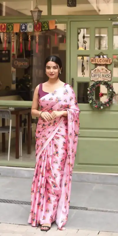 RM104 Light Pink Color Heavy Devsena Soft Silk Digital Printed Saree Casual, Party Wear, Wedding, Events Etc Delivery Expected.4-6 Working Days 1499/- | Bollywood Sarees, Creative Sarees, Designer Sarees, Embroidered Sarees, Ethnic Saree, Modern Digital sarees, Party Wear Sarees, Sarees