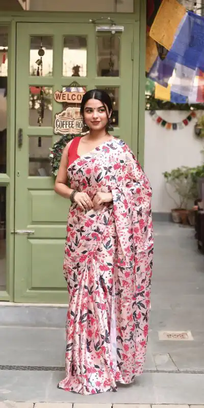 RM104 Peach Color Heavy Devsena Soft Silk Digital Printed Saree Casual, Party Wear, Wedding, Events Etc Delivery Expected.4-6 Working Days 1499/- | Bollywood Sarees, Creative Sarees, Designer Sarees, Embroidered Sarees, Ethnic Saree, Modern Digital sarees, Party Wear Sarees, Sarees