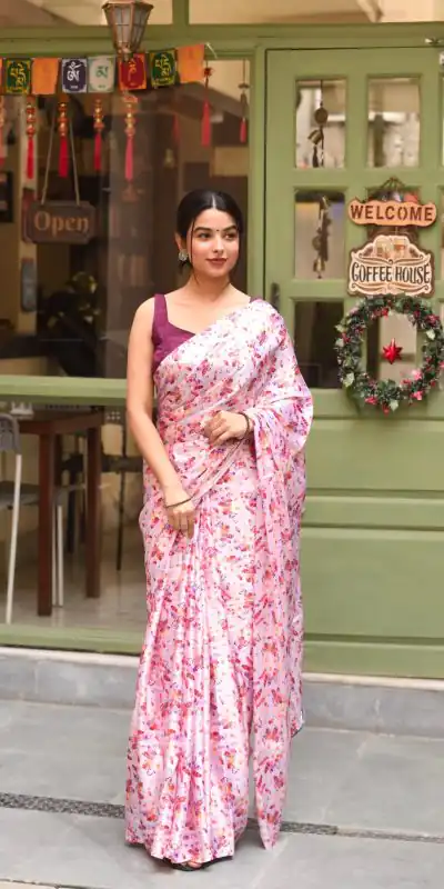RM104 Rose Pink Color Heavy Devsena Soft Silk Digital Printed Saree Casual, Party Wear, Wedding, Events Etc Delivery Expected.4-6 Working Days 1499/- | Bollywood Sarees, Creative Sarees, Designer Sarees, Embroidered Sarees, Ethnic Saree, Modern Digital sarees, Party Wear Sarees, Sarees