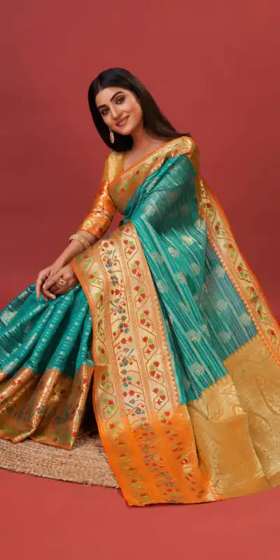 MBโข๏ธย 3263 Green Color Pure Lichi Silk Gold Zari Weaving Saree Casual, Wedding, Party, Festival, Events, Etc. Expected Delivery 4-6 Working Days @1599/- | Bollywood Sarees, Creative Sarees, Designer Sarees, Embroidered Sarees, Ethnic Saree, Modern Digital sarees, Party Wear Sarees, Sarees