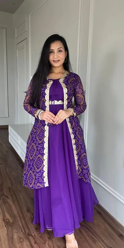  Ram 003 Purple Color Georgette Heavy Embroidery Anarkali Suit Casual, Wedding, Party, Festive, Events Etc. Expected Delivery 4-6 Working Days @1999/- | Anarkali Suits, Bollywood Anarkali, Creative-Anarkali, Designer Anarkali, Embroidered Anarkali, Party Wear Anarkali