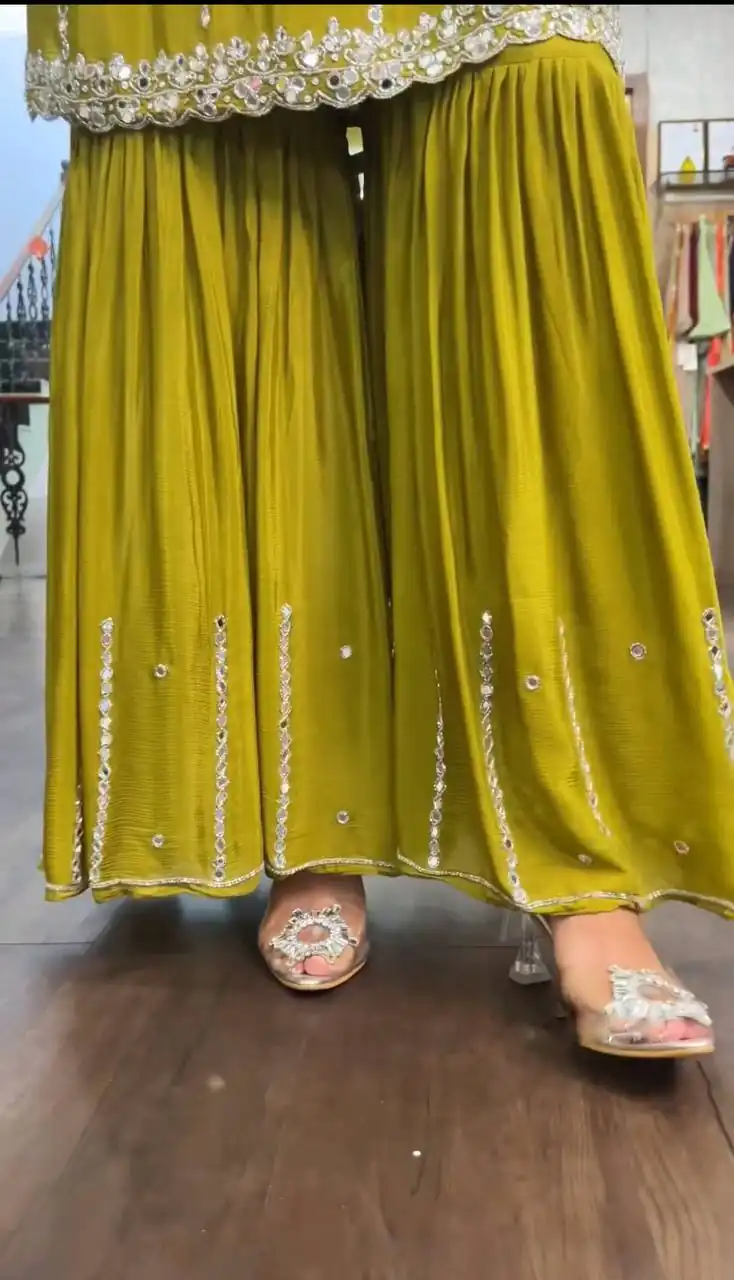 SRK-5145 Mustard Color Pure Chinnon Silk Embroidery Sequence Salwar Suit Wedding, Party, Festive, Events Expected Delivery 4-6 Working Days @ 1899/- | Jump Suits, Casual Suits, Creative suits, Designer Suits, Palazzo Suits, Party Wear Suits, Patiala Suits, Salwar suit, Straight Suits