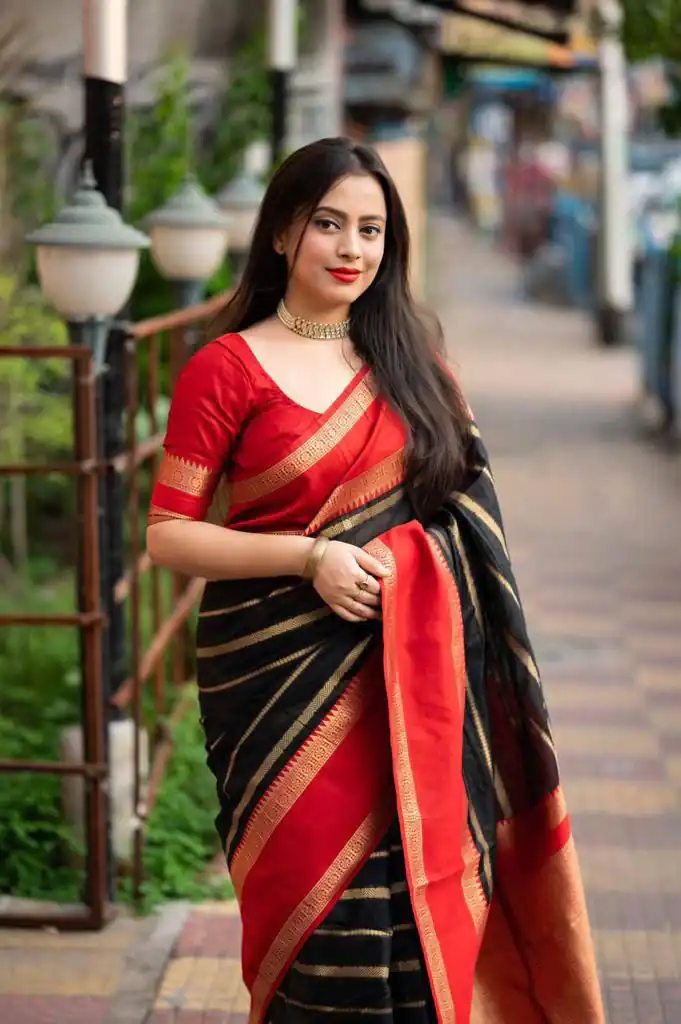 KP 5051 Red Color Soft Lichi Silk Jacquard Work Saree Rich Pallu Casual, Party Wear, Wedding, Events Etc. Expected Delivery 4-6 Working Days @1449/- | Bollywood Sarees, Creative Sarees, Designer Sarees, Embroidered Sarees, Ethnic Saree, Modern Digital sarees, Party Wear Sarees, Sarees