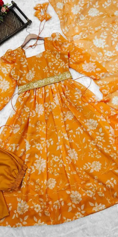 MF Yellow Belt Color Tabby Organza Work Sharara Suit Heavy Embroidery Work Wedding, Party, Festive, Events Etc. Expected 4-6 Working Days @1699/- | Jump Suits, Casual Suits, Creative suits, Designer Suits, Palazzo Suits, Party Wear Suits, Patiala Suits, Salwar suit, Straight Suits