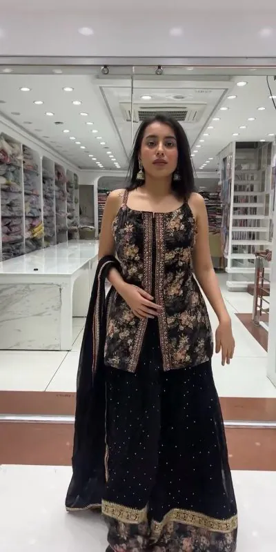 RTC 6466 Black Color Foix Georgette Rivet Moti Digital Printed Lehenga Choli Wedding, Party, Festive, Events Etc.   Expected Delivery 4-6 Working Days @2049/- | Bollywood Lehenga, Creative Lehenga, Designer Lehenga, Embroidered Lehenga, Lehenga, Party Wear Lehenga