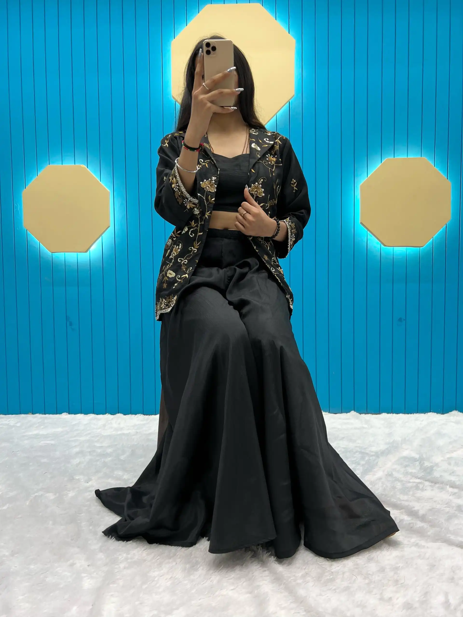  LG 1798 Black Color Fiona Silk Koti / Blazer Sequence Embroidery Salwar Suit Casual, Wedding, Festive, Events Etc. Expected Delivery 4-6 Working Days @1949/ | Jump Suits, Casual Suits, Creative suits, Designer Suits, Palazzo Suits, Party Wear Suits, Patiala Suits, Salwar suit, Straight Suits