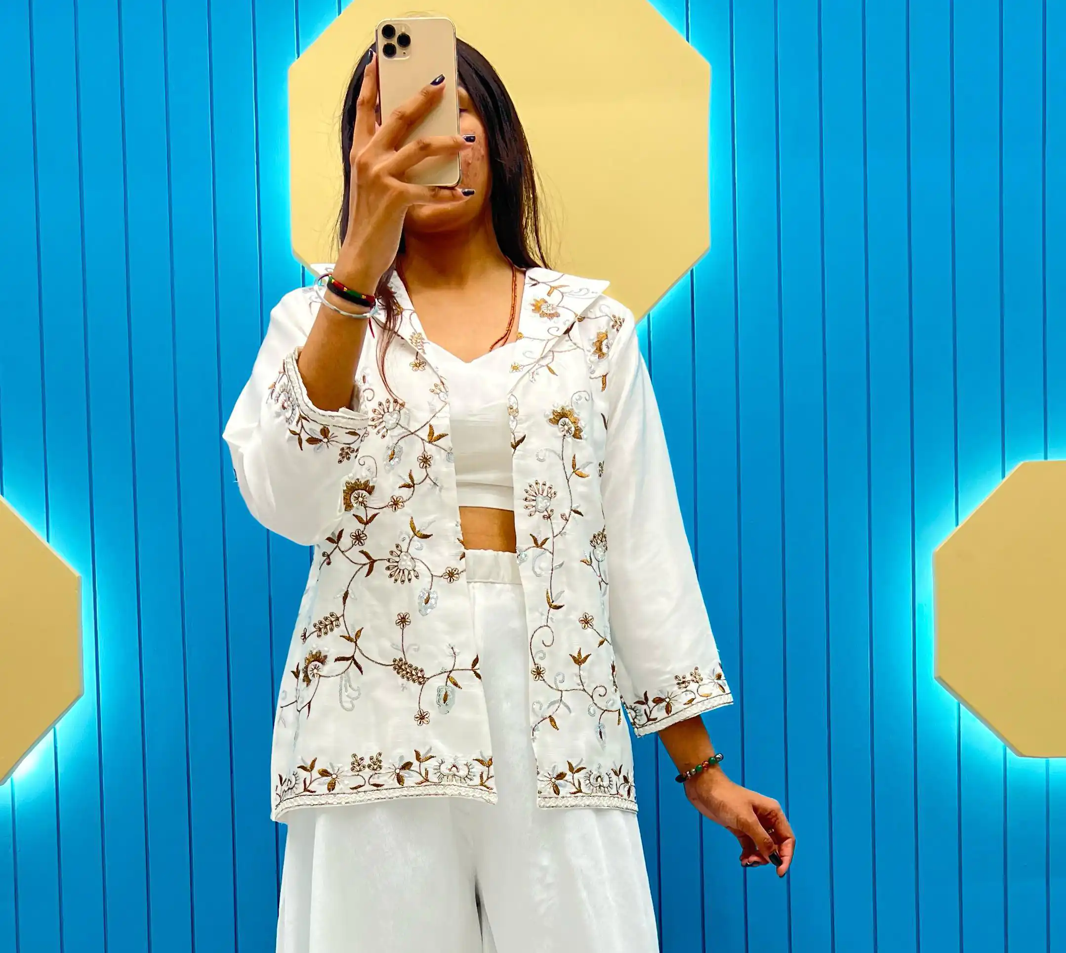  LG 1798 White Color Fiona Silk Koti / Blazer Sequence Embroidery Salwar Suit Casual, Wedding, Festive, Events Expected Delivery 4-6 Working Days @1949/- | Jump Suits, Casual Suits, Creative suits, Designer Suits, Palazzo Suits, Party Wear Suits, Patiala Suits, Salwar suit, Straight Suits