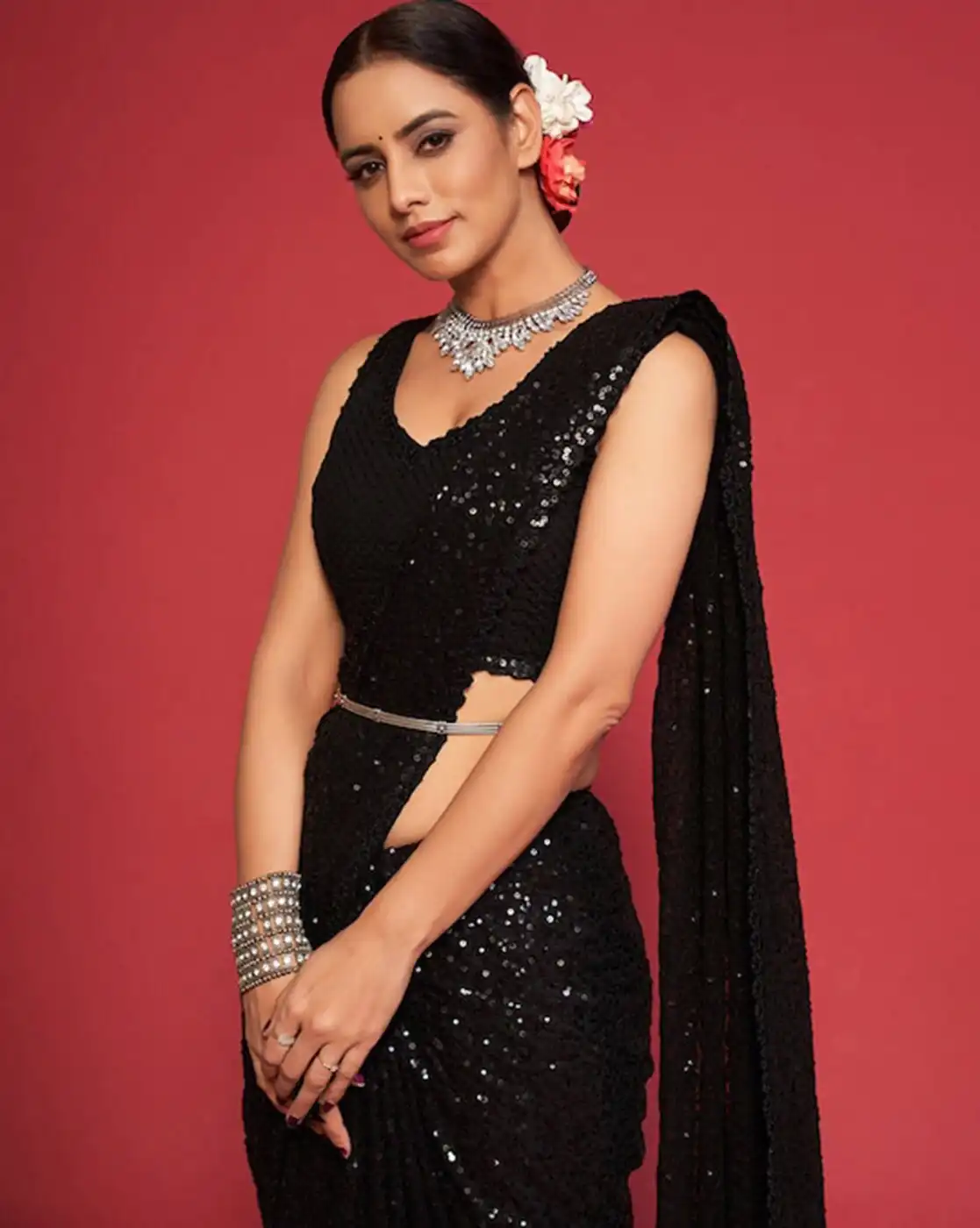 DF Sequins Rani Black Georgette Double Run Embroidery Saree Casual, Party Wear, Events, Festivals Wear Expected Delivery 4-6 Working Days 1750 /- | Bollywood Sarees, Creative Sarees, Designer Sarees, Embroidered Sarees, Ethnic Saree, Modern Digital sarees, Party Wear Sarees, Sarees