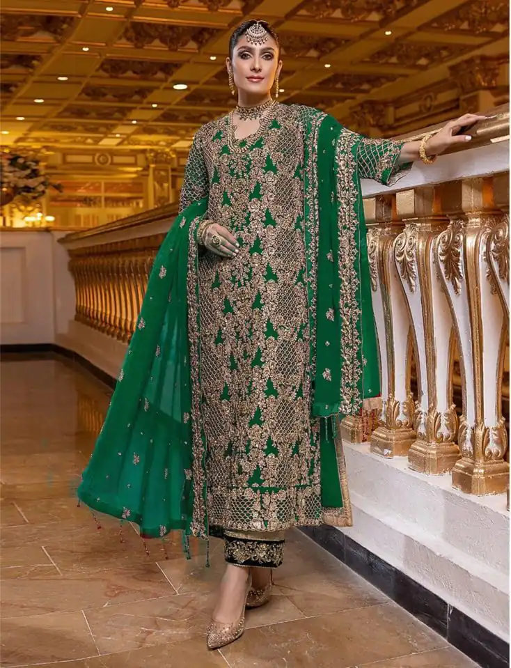 FC 119 Green Georgette Coding Sequence Embroidery With Stone Work Kurti Wedding, Party, Festive, Events Etc. Expected Delivery 4-6 Working Days  @2099 | Bollywood Kurti, Creative Kurtis, Designer Kurti, Kurti, Party Wear Kurti, Selfie Kurti