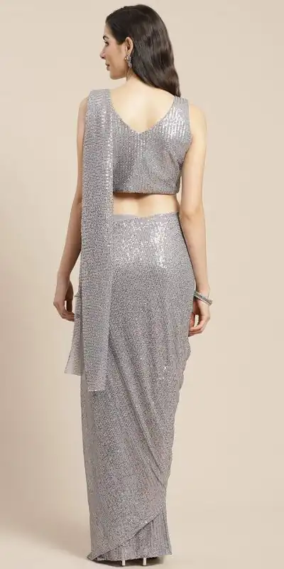 DF Sequins Rani Grey Georgette Double Run Embroidery Saree Casual, Party Wear, Events, Festivals Wear Expected Delivery 4-6 Working Days 1750 /- | Bollywood Sarees, Creative Sarees, Designer Sarees, Embroidered Sarees, Ethnic Saree, Modern Digital sarees, Party Wear Sarees, Sarees