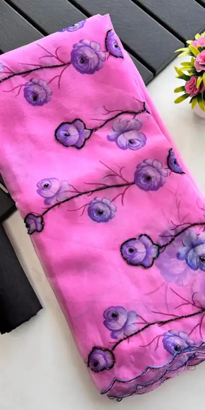 SF Fresh Magenta Color Organza beautiful floral Digital Print Saree Casual, Wedding, Festive, Events Etc. Expected Delivery  4-6 Working Days @1799/- | Bollywood Sarees, Creative Sarees, Designer Sarees, Embroidered Sarees, Ethnic Saree, Modern Digital sarees, Party Wear Sarees, Sarees