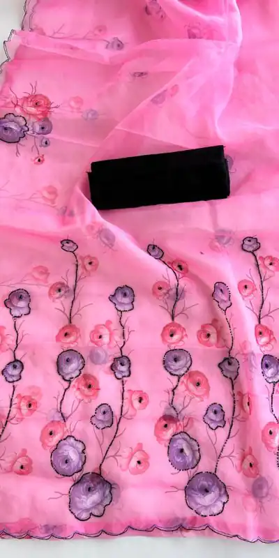 SF Fresh Pink Color Organza beautiful floral Digital Print SareeCasual, Wedding, Festive, Events Etc. Expected Delivery  4-6 Working Days @1799/- | Bollywood Sarees, Creative Sarees, Designer Sarees, Embroidered Sarees, Ethnic Saree, Modern Digital sarees, Party Wear Sarees, Sarees