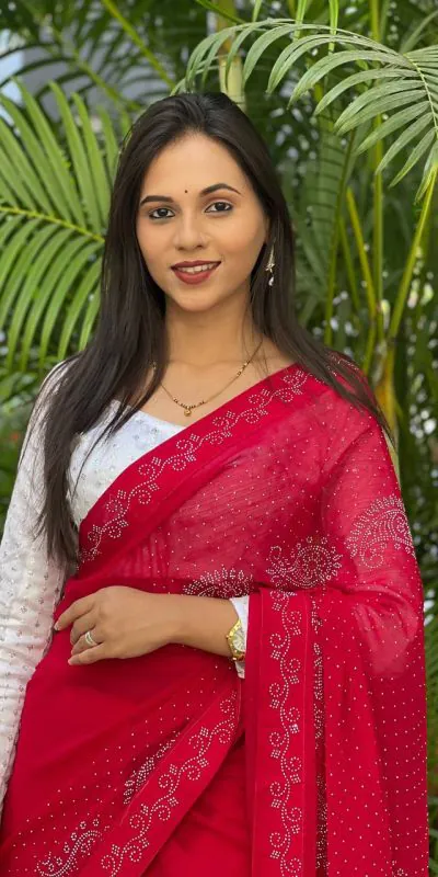 DDH 01 Red Color Shining Diamond Work All Over Saree Events Casual, Wedding, Festive, Events Etc. Expected Delivery 4-6 Working Days @1750/- | Bollywood Sarees, Creative Sarees, Designer Sarees, Embroidered Sarees, Ethnic Saree, Modern Digital sarees, Party Wear Sarees, Sarees