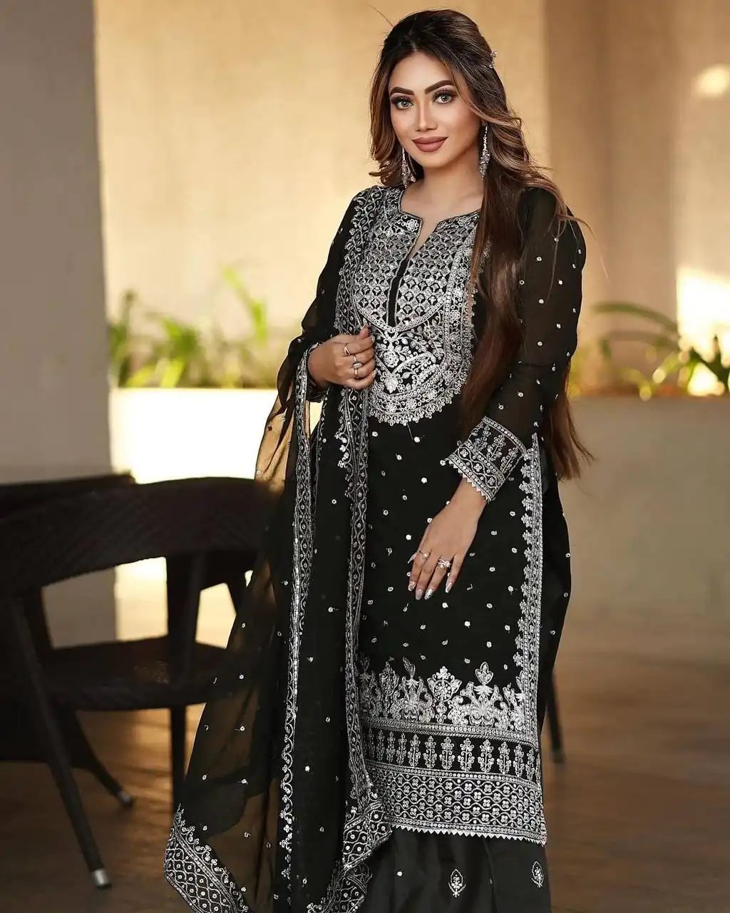 SSR 449 Black Color Georgette Embroidery Sequence Salwar Suit Wedding, Party, Festive, Events Expected Delivery 4-6 Working Days @ 2049/- Only | Casual Suits, Creative suits, Designer Suits, Party Wear Suits, Salwar suit, Straight Suits