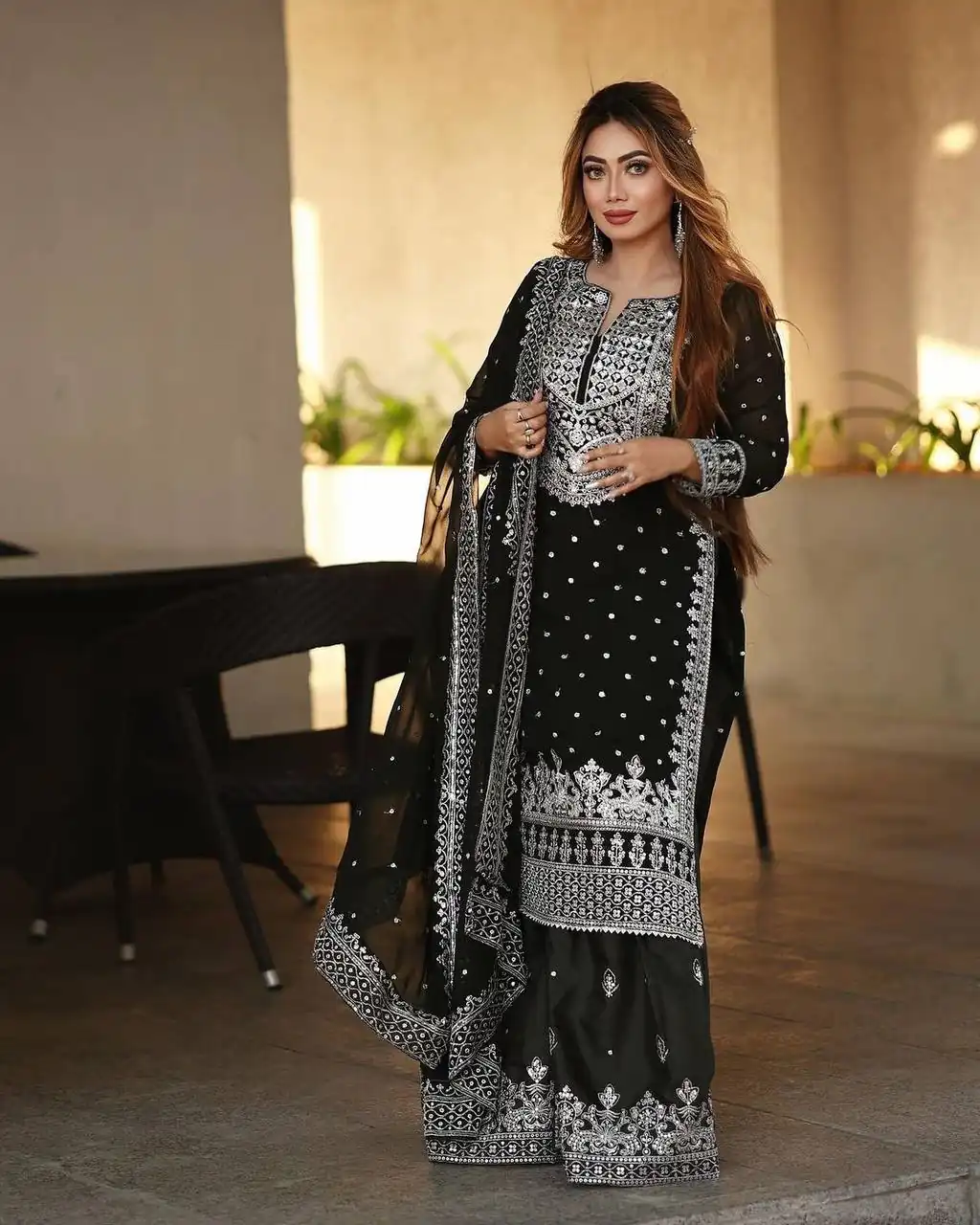 SSR 449 Black Color Georgette Embroidery Sequence Salwar Suit Wedding, Party, Festive, Events Expected Delivery 4-6 Working Days @ 2049/- Only | Casual Suits, Creative suits, Designer Suits, Party Wear Suits, Salwar suit, Straight Suits