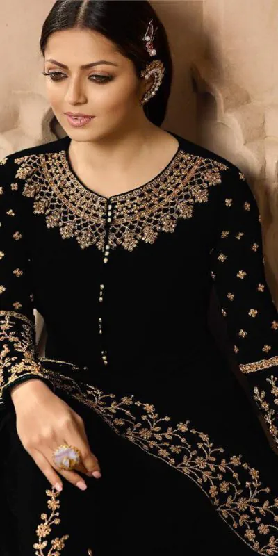 LT NITYA 3803 Black Color Georgette With Cording Work Sharara Suit Wedding, Festive, Party Events Etc. Expected Delivery 4-6 Working Days @1949/- | Jump Suits, Casual Suits, Creative suits, Designer Suits, Palazzo Suits, Party Wear Suits, Patiala Suits, Salwar suit, Straight Suits