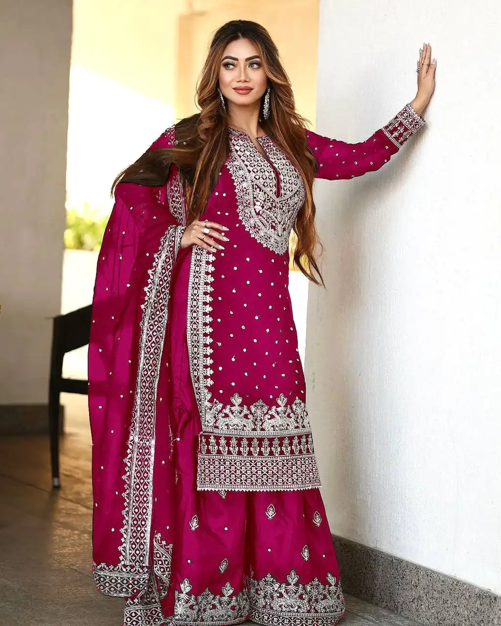 SSR 449 Pink Color Georgette Embroidery Sequence Salwar Suit Wedding, Party, Festive, Events Expected Delivery 4-6 Working Days @ 2049/- Only | Casual Suits, Creative suits, Designer Suits, Party Wear Suits, Salwar suit, Straight Suits