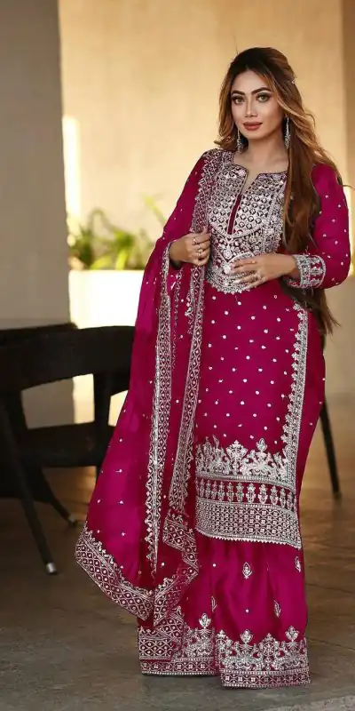 SSR 449 Pink Color Georgette Embroidery Sequence Salwar Suit Wedding, Party, Festive, Events Expected Delivery 4-6 Working Days @ 2049/- Only | Casual Suits, Creative suits, Designer Suits, Party Wear Suits, Salwar suit, Straight Suits