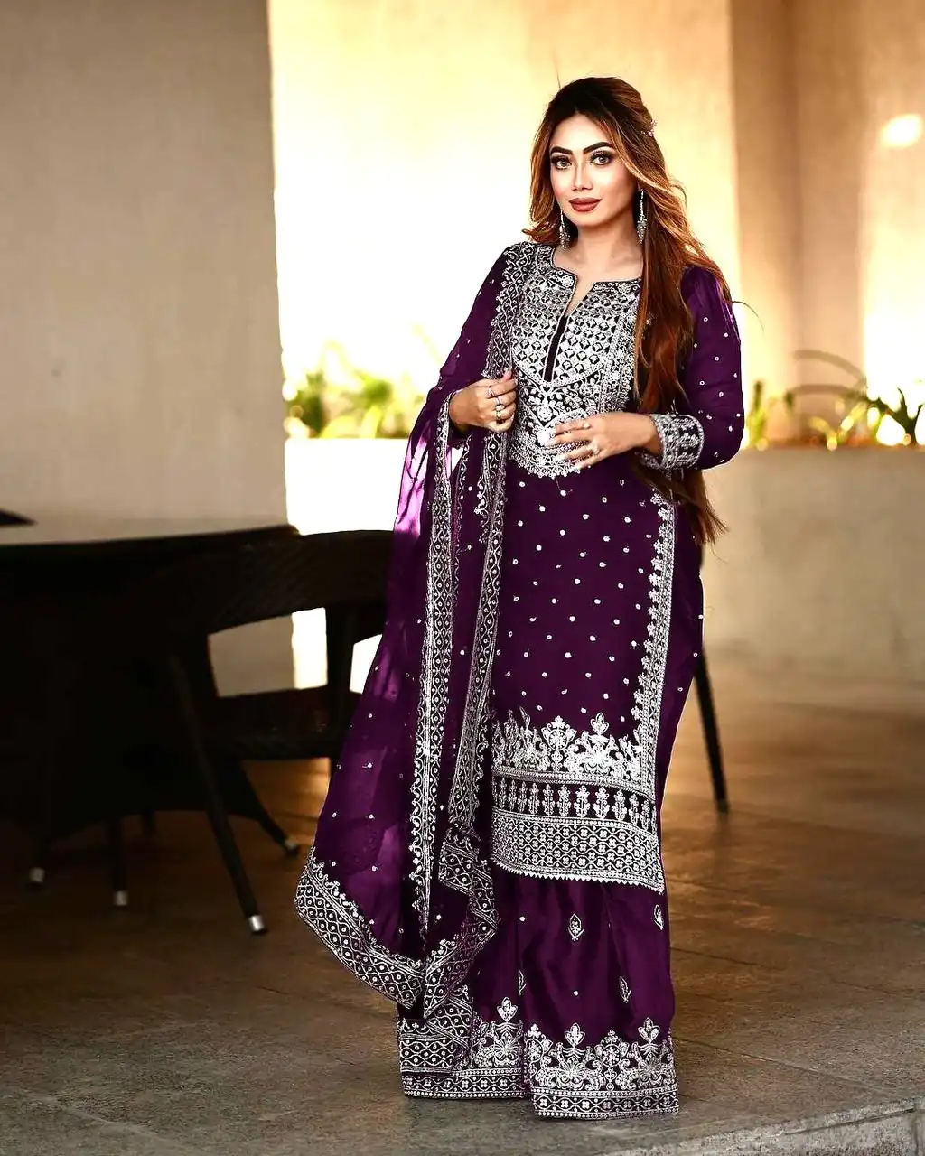 SSR 449 Purple Color Georgette Embroidery Sequence Salwar Suit Wedding, Party, Festive, Events Expected Delivery 4-6 Working Days @ 2049/- Only | Casual Suits, Creative suits, Designer Suits, Party Wear Suits, Salwar suit, Straight Suits