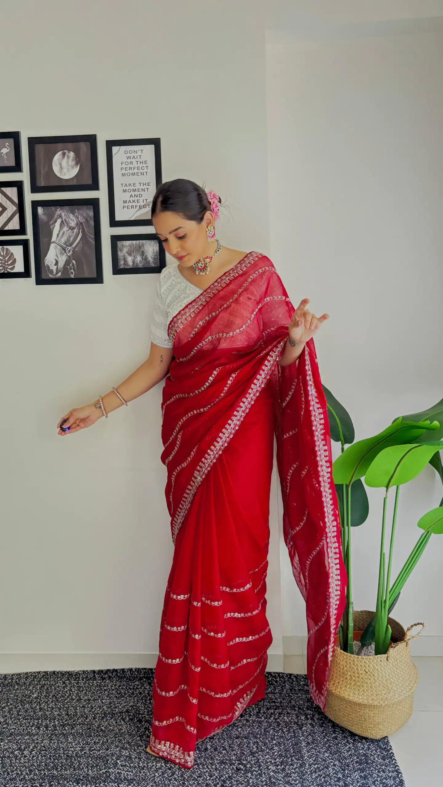 AC BROWNIE Red Color Soft Organza Zari With Sequence Saree Blouse :Heavy Velvet   Casual, Wedding, Festive, Events Expected Delivery 4-6 Working Days @1999 | Bollywood Sarees, Creative Sarees, Designer Sarees, Embroidered Sarees, Ethnic Saree, Modern Digital sarees, Party Wear Sarees, Sarees