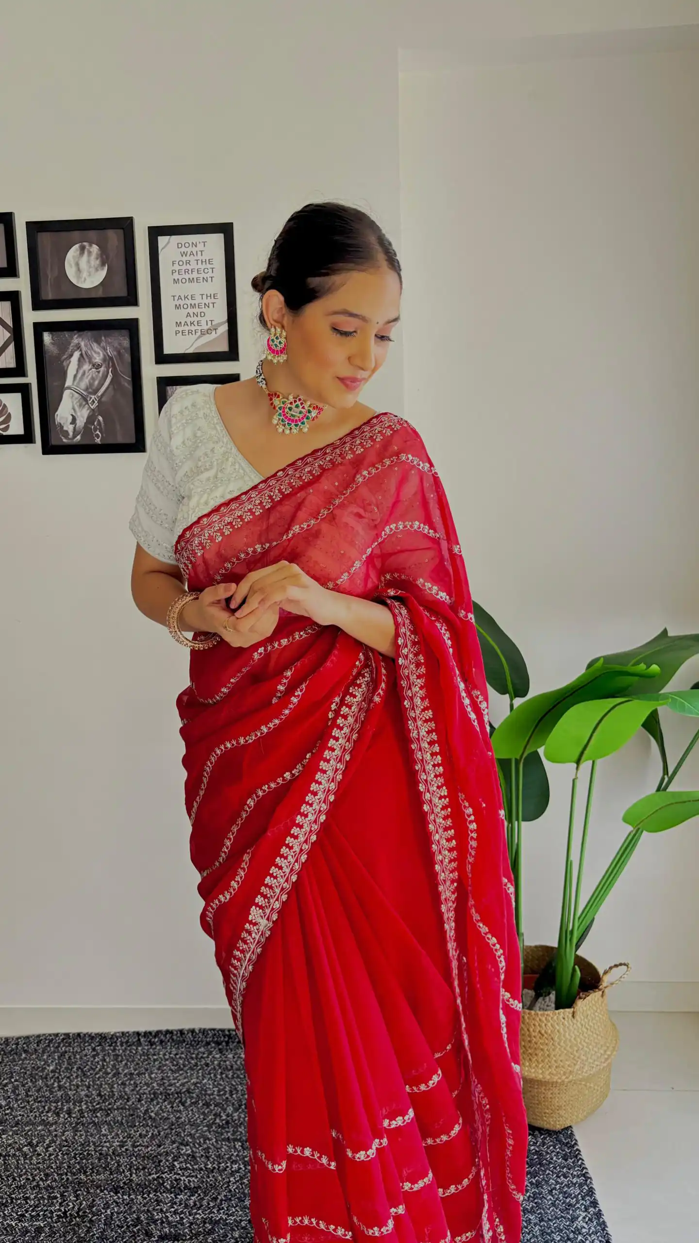 AC BROWNIE Red Color Soft Organza Zari With Sequence Saree Blouse :Heavy Velvet   Casual, Wedding, Festive, Events Expected Delivery 4-6 Working Days @1999 | Bollywood Sarees, Creative Sarees, Designer Sarees, Embroidered Sarees, Ethnic Saree, Modern Digital sarees, Party Wear Sarees, Sarees