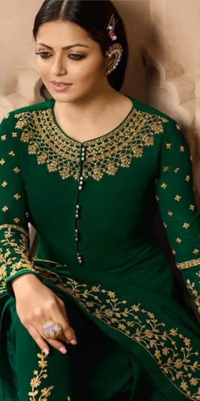 LT NITYA 3803 Stone Green Color Georgette With Cording Work Sharara Suit Wedding, Festive, Party Events Etc. Expected Delivery 4-6 Working Days @1949/- | Jump Suits, Casual Suits, Creative suits, Designer Suits, Palazzo Suits, Party Wear Suits, Patiala Suits, Salwar suit, Straight Suits