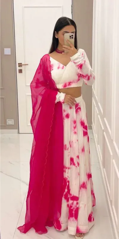 RC 232 Off White Color Heavy Georgette Print Embroidery Sequins Lehenga Choli Casual, Party Wedding, Festive, Events Etc. Delivery  4-6 Working Days 1899 /- | Bollywood Lehenga, Creative Lehenga, Designer Lehenga, Embroidered Lehenga, Lehenga, Party Wear Lehenga