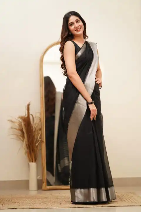 DDF Silver Black 3 Color Banarasi Soft Silk Ordinary Design Saree Casual, Party Wear, Events, Festivals Wear Etc. Expected Delivery 4-6 Working Days 1399/- | Bollywood Sarees, Creative Sarees, Designer Sarees, Embroidered Sarees, Ethnic Saree, Modern Digital sarees, Party Wear Sarees, Sarees