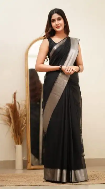 DDF Silver Black 3 Color Banarasi Soft Silk Ordinary Design Saree Casual, Party Wear, Events, Festivals Wear Etc. Expected Delivery 4-6 Working Days 1399/- | Bollywood Sarees, Creative Sarees, Designer Sarees, Embroidered Sarees, Ethnic Saree, Modern Digital sarees, Party Wear Sarees, Sarees