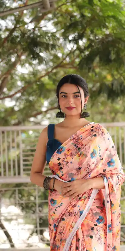 RM102 Orange Color Heavy Devsena Soft Silk Digital Printed Saree Casual, Party Wear, Wedding, Events Etc Delivery Expected.4-6 Working Days 1499/- | Bollywood Sarees, Creative Sarees, Designer Sarees, Embroidered Sarees, Ethnic Saree, Modern Digital sarees, Party Wear Sarees, Sarees