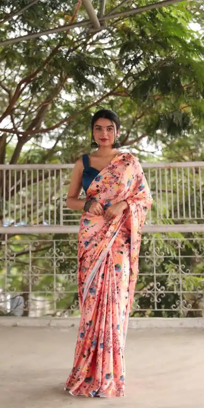 RM102 Orange Color Heavy Devsena Soft Silk Digital Printed Saree Casual, Party Wear, Wedding, Events Etc Delivery Expected.4-6 Working Days 1499/- | Bollywood Sarees, Creative Sarees, Designer Sarees, Embroidered Sarees, Ethnic Saree, Modern Digital sarees, Party Wear Sarees, Sarees