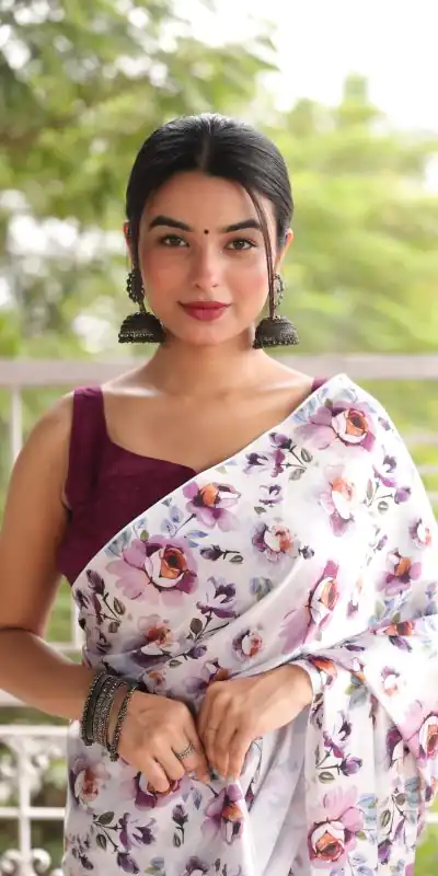 RM102 White Color Heavy Devsena Soft Silk Digital Printed Saree Casual, Party Wear, Wedding, Events Etc Delivery Expected.4-6 Working Days 1499/- | Bollywood Sarees, Creative Sarees, Designer Sarees, Embroidered Sarees, Ethnic Saree, Modern Digital sarees, Party Wear Sarees, Sarees