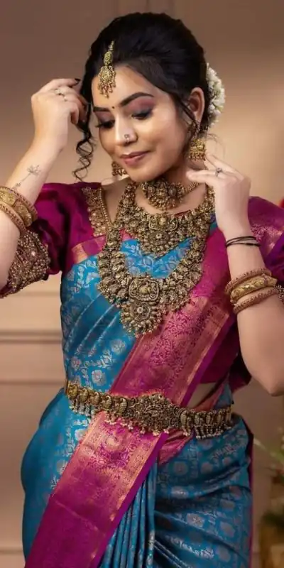 KP 4081 Blue Color Soft Lichi Silk Cloth Beautiful Rich Pallu Saree Casual, Party Wear, Wedding, Events Etc.   Expected Delivery 4-6 Working Days @ 1449/- | Embroidered Sarees, Bollywood Sarees, Creative Sarees, Designer Sarees, Ethnic Saree, Modern Digital sarees, Party Wear Sarees, Sarees