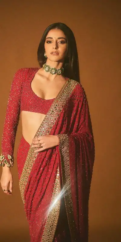 KD 427 Red Saree : Faux Georgette With Sequence Work Saree Casual, Party, Wedding, Festive, Events Etc. Expected Delivery 4-6 Working Days @2249/- | Bollywood Sarees, Creative Sarees, Designer Sarees, Embroidered Sarees, Modern Digital sarees, Party Wear Sarees, Sarees