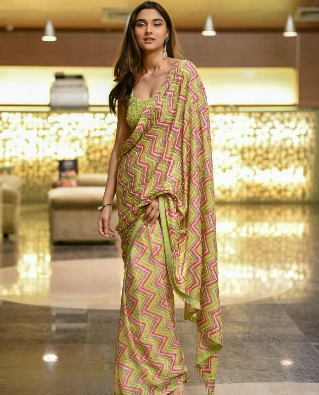 KT 280 Green Color Silver Silk Line Georgette Digital Printed Silk Lines Saree Casual, Party Wear, Wedding Expected Delivery 4-6 Working Days@1699/- | Bollywood Sarees, Creative Sarees, Designer Sarees, Embroidered Sarees, Party Wear Sarees, Sarees