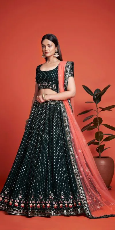 RC 247 Black Color Heavy Georgette Embroidery Sequins Lehenga Choli Casual, Party Wedding, Festive, Events Etc. Delivery  4-6 Working Days 4999/- | Bollywood Lehenga, Creative Lehenga, Designer Lehenga, Embroidered Lehenga, Lehenga, Party Wear Lehenga