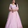 Sightly pink Color Georgette Embroidery Sequins Lehenga Choli
