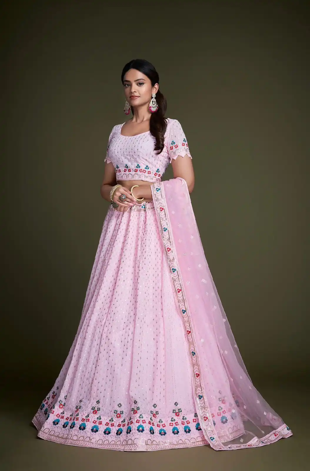RC 247 Pink Color Heavy Georgette Embroidery Sequins Lehenga Choli Casual, Party Wedding, Festive, Events Etc. Delivery 4-6 Working Days 4999/- | Bollywood Lehenga, Creative Lehenga, Designer Lehenga, Embroidered Lehenga, Lehenga, Party Wear Lehenga