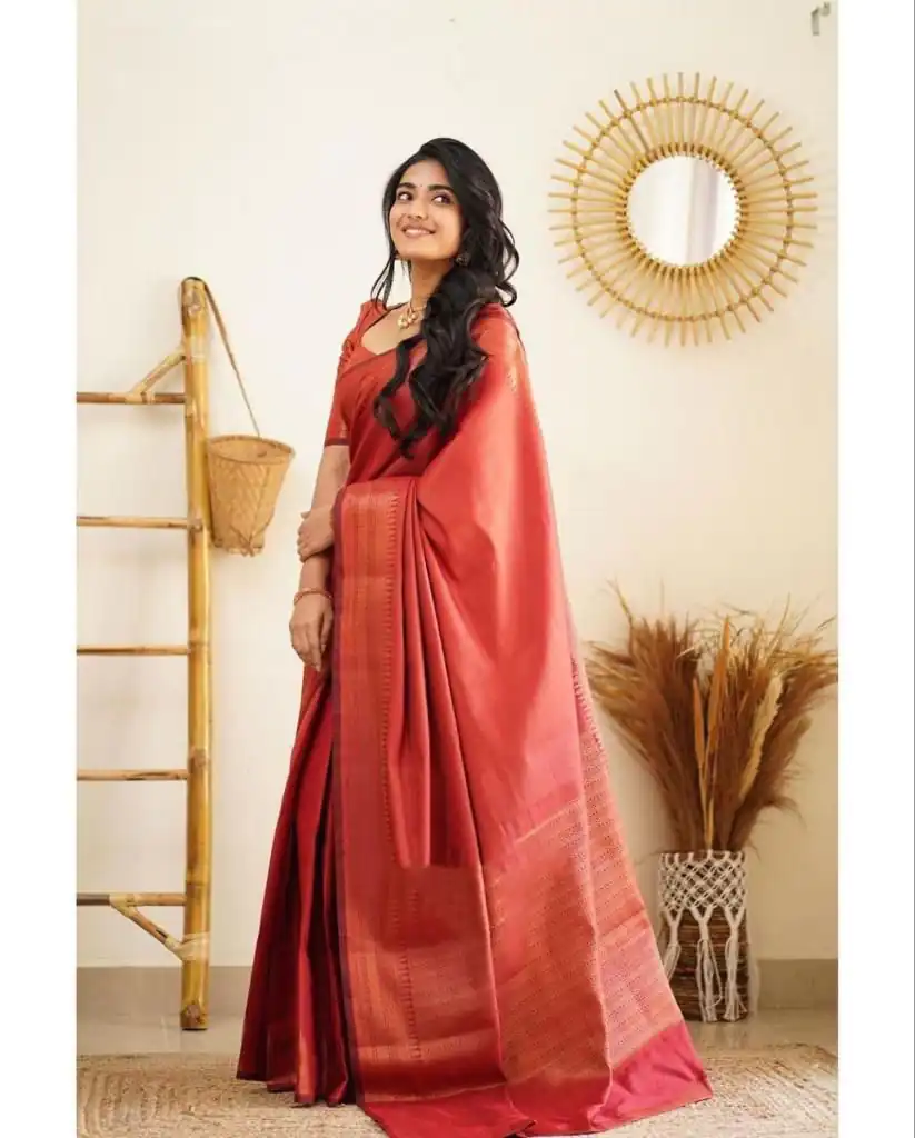 KP 4068 Red Color Soft Lichi Silk Cloth Rich Pallu All Over Saree Events Casual, Wedding, Festive, Events Etc. Expected Delivery  4-6 Working Days @1349/- | Bollywood Sarees, Creative Sarees, Designer Sarees, Embroidered Sarees, Ethnic Saree, Modern Digital sarees, Party Wear Sarees, Sarees