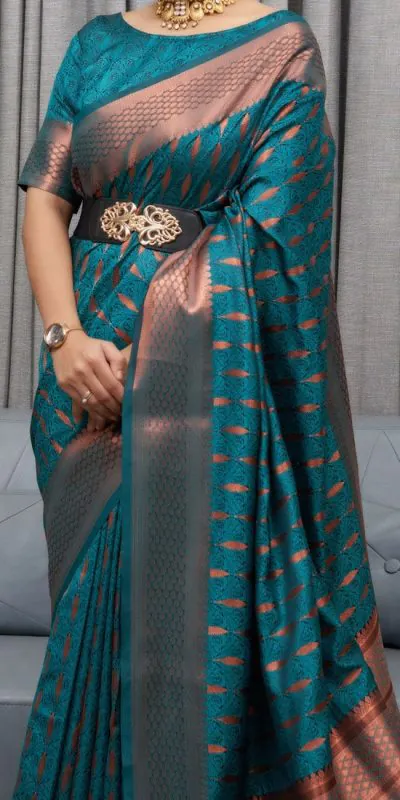 DDF 207 Peacock Green Color Pure Silk With Pure Zari Weaving Saree Casual, Party Wear, Events, Festivals Etc. Expected Delivery 4-6 Working Days 1499/- | Bollywood Sarees, Creative Sarees, Designer Sarees, Embroidered Sarees, Ethnic Saree, Modern Digital sarees, Party Wear Sarees, Sarees