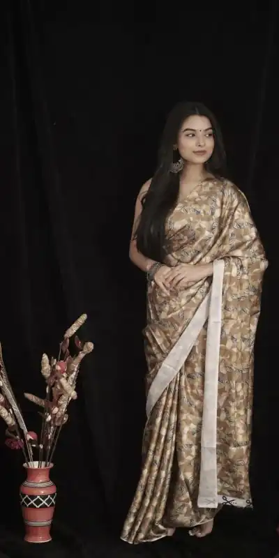RM101 Coffee Color Heavy Devsena Soft Silk Digital Printed Saree Casual, Party Wear, Wedding, Events Etc Delivery Expected.4-6 Working Days 1499/- | Bollywood Sarees, Creative Sarees, Designer Sarees, Embroidered Sarees, Ethnic Saree, Modern Digital sarees, Party Wear Sarees, Sarees