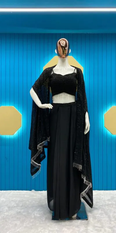 LG-1822 Black Color Rangoli Silk Heavy Sequence Threads Embroidery Salwar Suit Casual, Wedding, Festive, Events Expected Delivery 4-6 Working Days @2099/- | Jump Suits, Casual Suits, Creative suits, Designer Suits, Palazzo Suits, Party Wear Suits, Patiala Suits, Salwar suit, Straight Suits