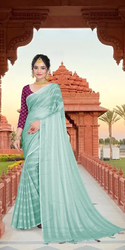 RS Blue Color Georgette Chiffon Multiple Zari Pata Design Saree Casual, Party, Wedding, Festive, Events Etc.  Expected Delivery  4-6 Working Days @1599/- | Bollywood Sarees, Creative Sarees, Designer Sarees, Embroidered Sarees, Ethnic Saree, Modern Digital sarees, Party Wear Sarees, Sarees