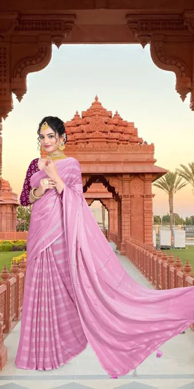 RS Pink Color Georgette Chiffon Multiple Zari Pata Design Saree Casual, Party, Wedding, Festive, Events Etc.  Expected Delivery  4-6 Working Days @1599/- | Bollywood Sarees, Creative Sarees, Designer Sarees, Embroidered Sarees, Ethnic Saree, Modern Digital sarees, Party Wear Sarees, Sarees
