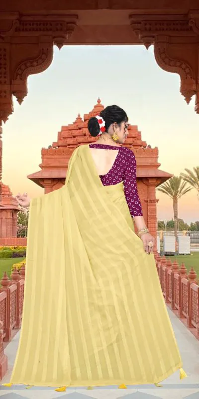 RS Yellow Color Georgette Chiffon Multiple Zari Pata Design Saree Casual, Party, Wedding, Festive, Events Etc.  Expected Delivery  4-6 Working Days @1599/- | Bollywood Sarees, Creative Sarees, Designer Sarees, Embroidered Sarees, Ethnic Saree, Modern Digital sarees, Party Wear Sarees, Sarees