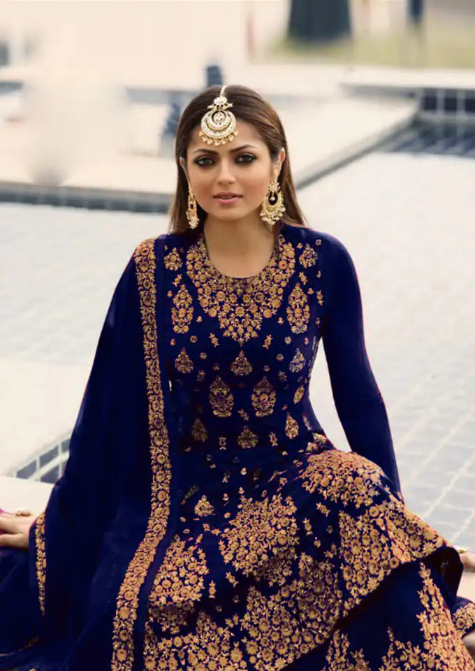 LT NITYA 3805 Purple Color Georgette With Embroidery Work Sharara Suit Wedding, Festive, Party Events Etc. Expected Delivery 4-6 Working Days @2349/- | Jump Suits, Casual Suits, Creative suits, Designer Suits, Palazzo Suits, Party Wear Suits, Patiala Suits, Salwar suit, Straight Suits
