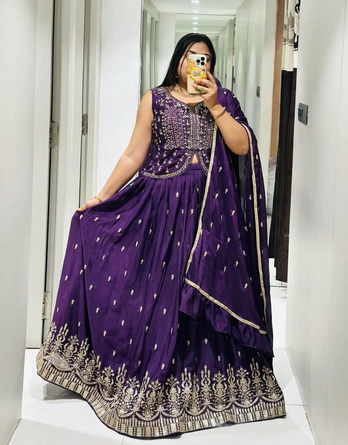 Ram-002 Violet Color Chinon Embroidery Thread Work With and Sleeve Lehenga Choli Casual, Wedding, Festive, Events Expected Delivery 4-6 Working Days @2349/- | Bollywood Lehenga, Creative Lehenga, Designer Lehenga, Embroidered Lehenga, Lehenga, Party Wear Lehenga