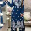 KD 1382 Blue Heavy Rayon Chain-Stitch Sequence Salwar Suit Casual, Party, Wedding, Festive, Events Etc.  Expected Delivery 4-6 Working Days @1699/- | Casual Suits, Creative suits, Designer Suits, Palazzo Suits, Party Wear Suits, Patiala Suits, Salwar suit, Straight Suits