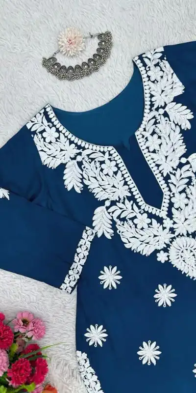 KD 1382 Blue Heavy Rayon Chain-Stitch Sequence Salwar Suit Casual, Party, Wedding, Festive, Events Etc.  Expected Delivery 4-6 Working Days @1699/- | Casual Suits, Creative suits, Designer Suits, Palazzo Suits, Party Wear Suits, Patiala Suits, Salwar suit, Straight Suits